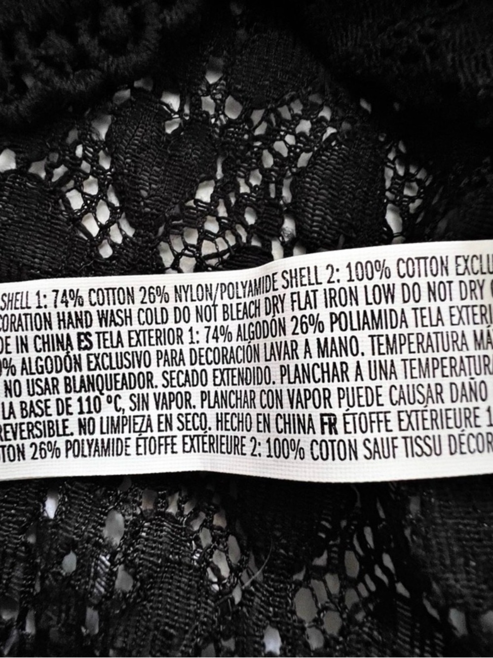 Forever 21 Black Crochet Lace Long Sleeve Crop Top - Picture 11 of 14